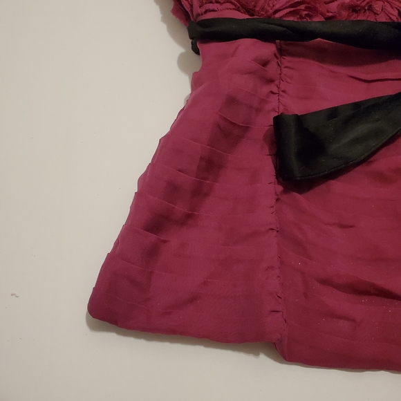 BEBE Women's Berry Purple Ruffle Waist Tie Strapless Corset Top - Size X… - Picture 4 of 5